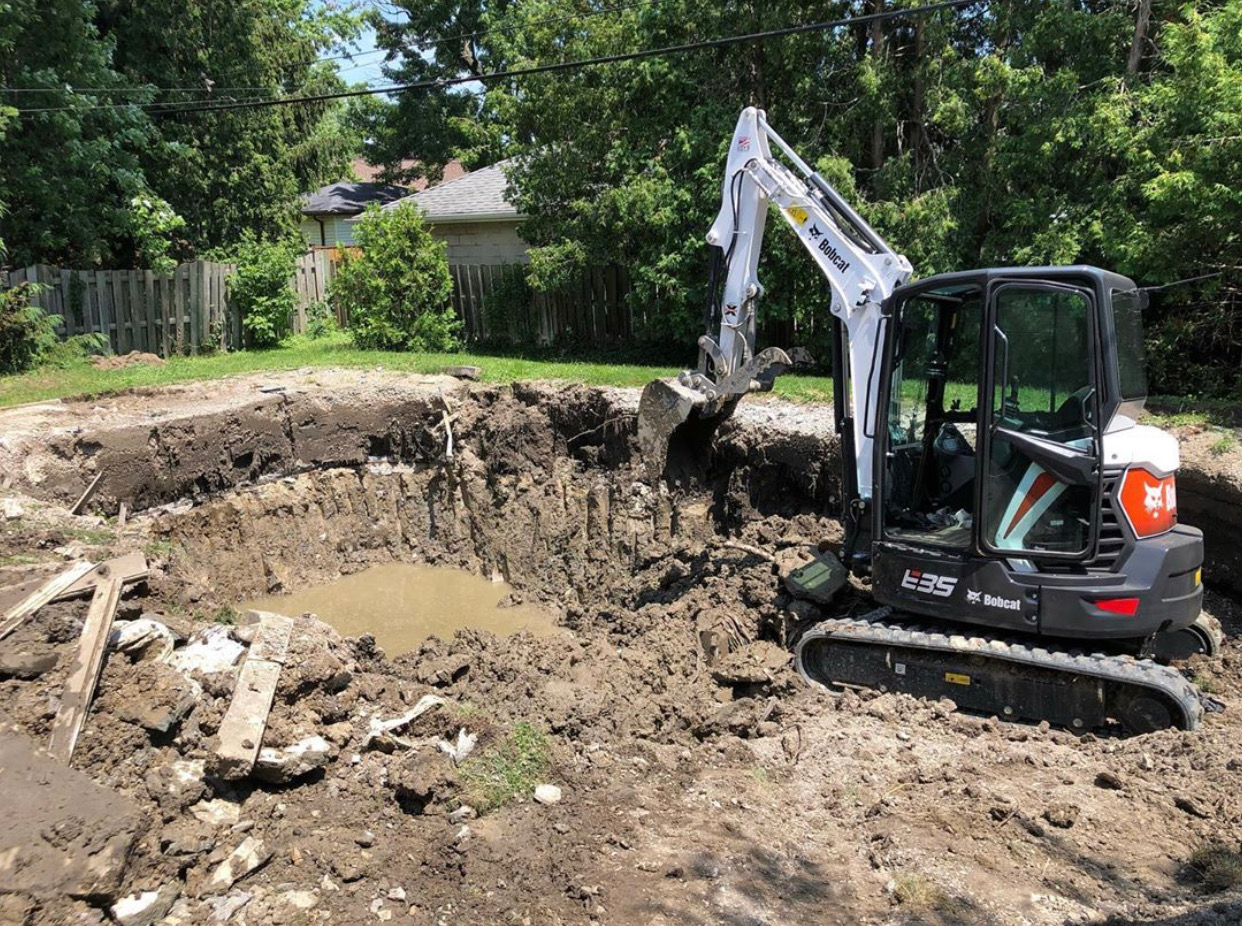Professional excavation work in progress